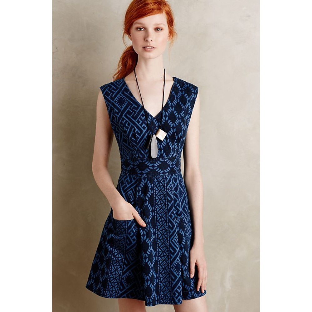 Anthro Diamond Denim Dress